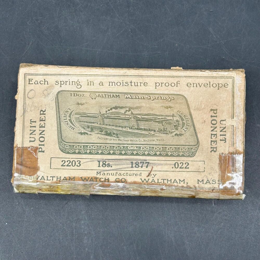 Vintage Watch Parts In Original Box, Unit Pioneer Waltham Watch Co., Mainsprings